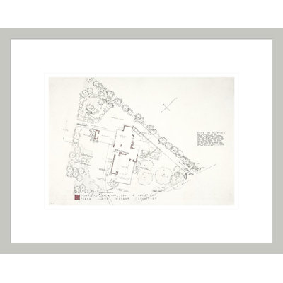 John E. Christian House “Samara” (planting view). West Lafayette IN by Frank Lloyd Wright - Framed Giclee Print