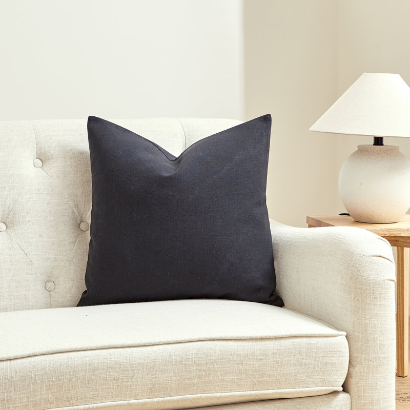 Housse de coussin réversible SEATTLE SOLID, Noir