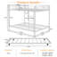 Lit superposé en fer carré durable avec rails de sécurité, look minimaliste moderne, idéal pour une chambre d'enfant, une chambre d'amis ou un espace commun, assemblage facile et performance longue durée - Taille double: 137 cm x 190 cm