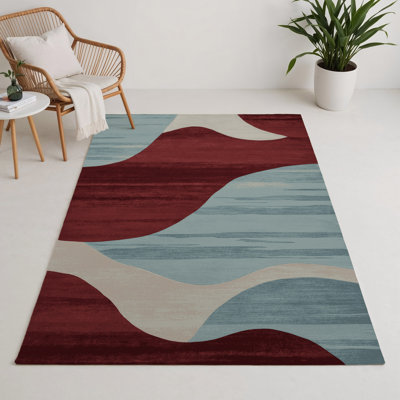 Watercolor Red Indoor and Outdoor Area Rug