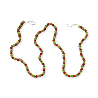 Heirloom Wool Ball Garland Red Multi
