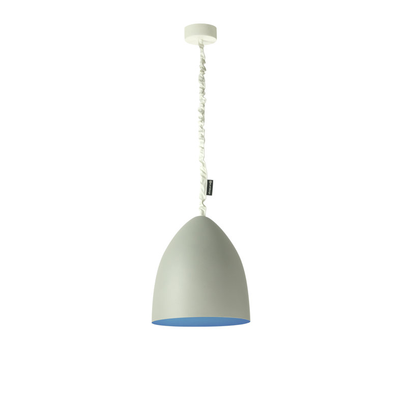 1 - Light Bell Pendant, White, Grey/Blue