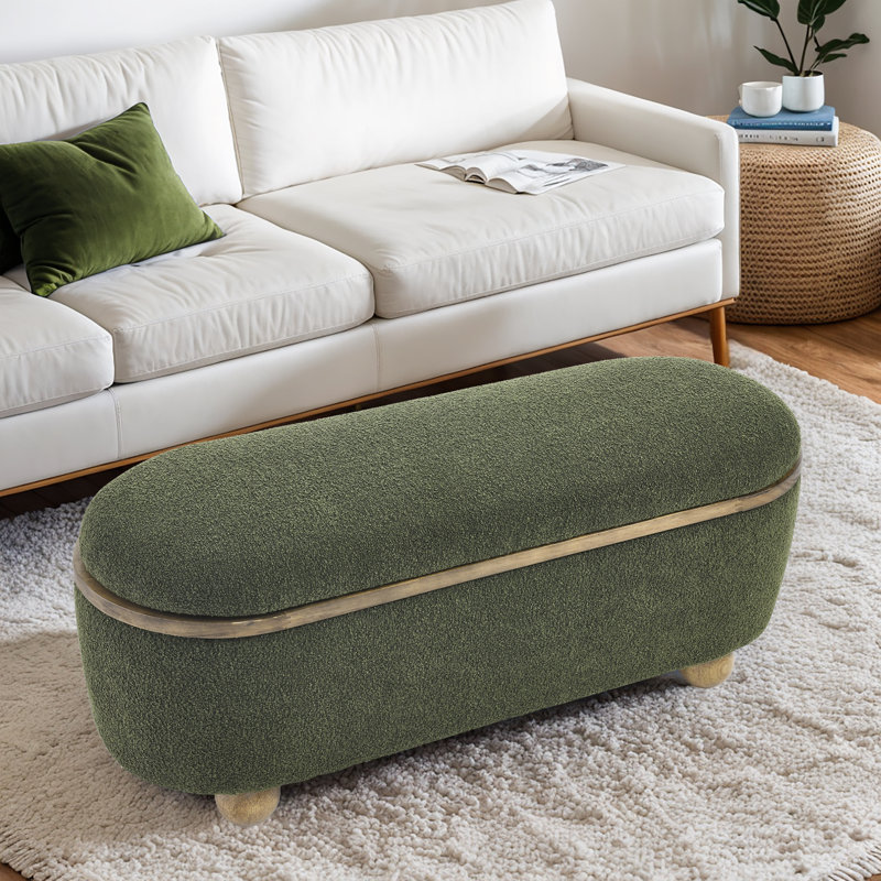Banc de rangement repose-pieds, Vert