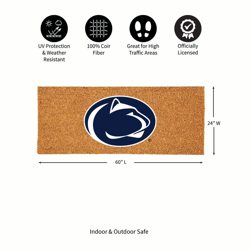 Très grand tapis couleur coco Penn State, 60 po x 24 po