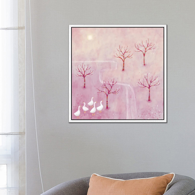 Giraffe I by EdsWatercolours - Wrapped Canvas Gallery-Wrapped Canvas Giclée, White Framed, 45.72 cm H x 45.72 cm W
