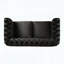 Causeuse en velours Chesterfield - Structure en bois de pin, noir-1895551487
