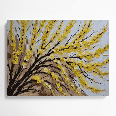 Art mural en métal Botanical Forsythia