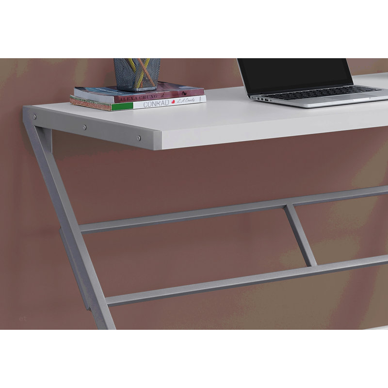 Bureau d'ordinateur, bureau personnel, ordinateur portable, L 48 po, stratifié de travail, métal, contemporain, moderne