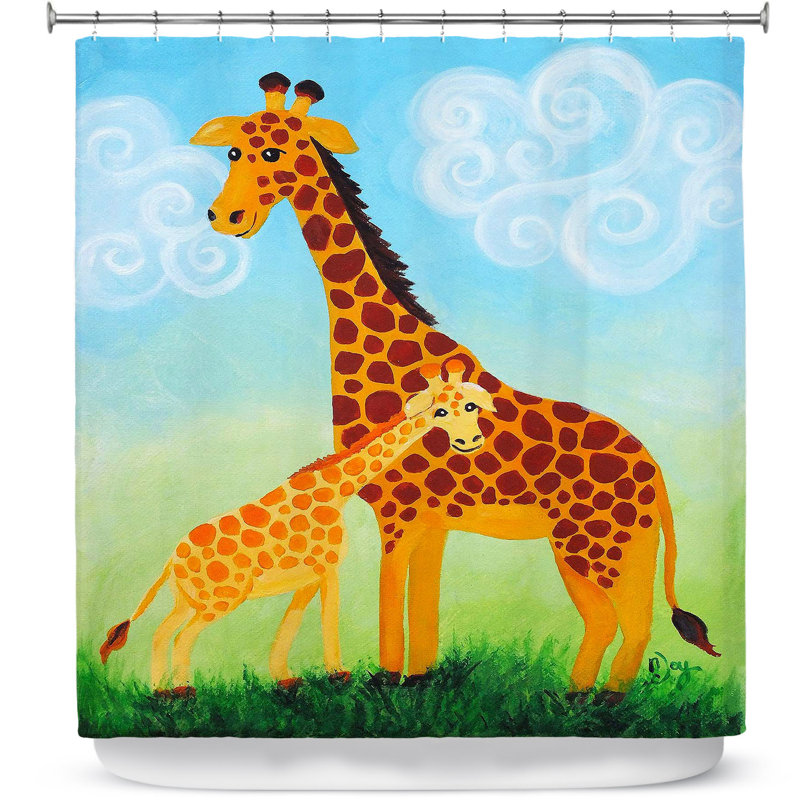 Rideau de douche simple girafes
