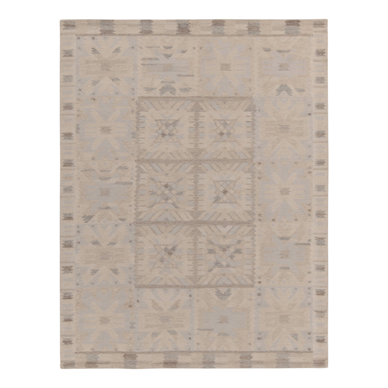 Scandinavian Wool Geometric Area Rug, Rectangle 10' x 14'