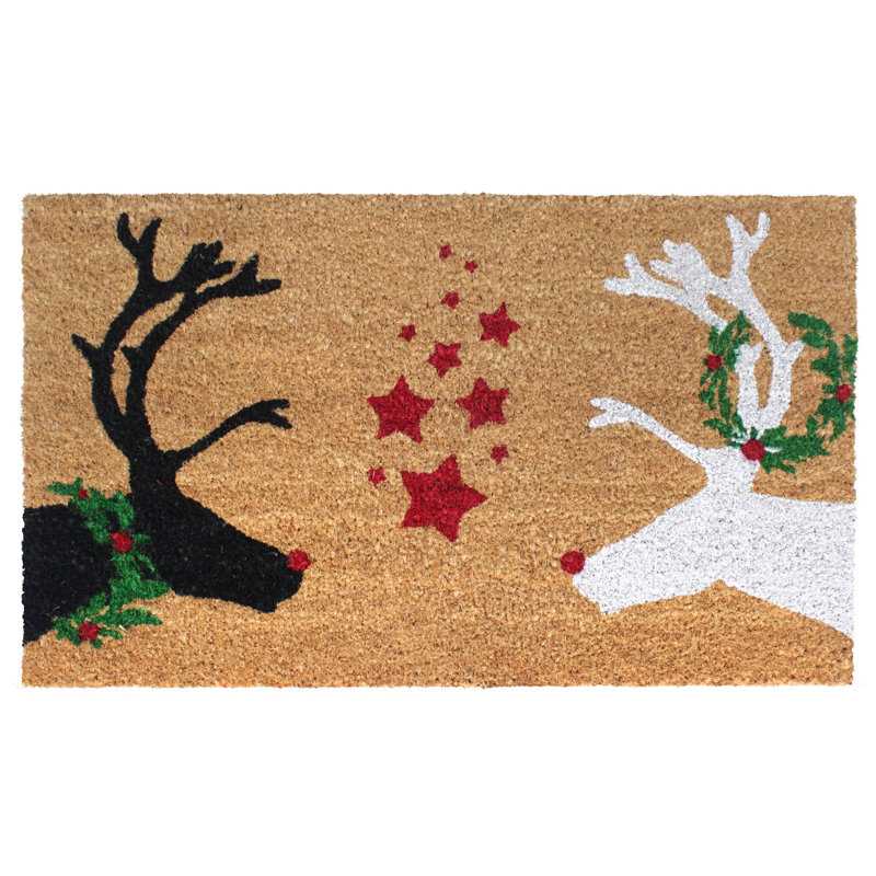 Tapis d'entrée antidérapant Hoghni Reindeers 30 po x 18 po