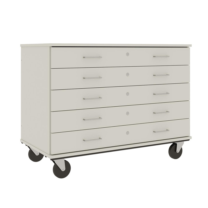 Armoire mobile à 5 compartiments avec roulettes, H 36 po x l 48 po x P 29 po, Mirage