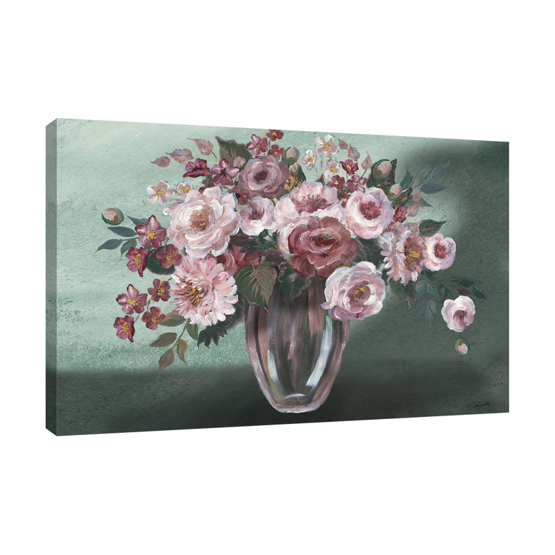 Impression romantique sur toile «Romantic Moody Florals Still Life», H 40 po x l 60 po x P 1,5 po