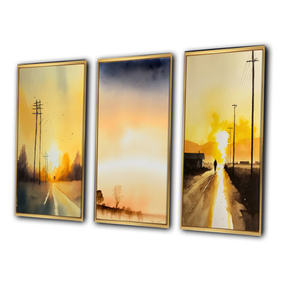 " Countryroad During Golden Hour " 3 - Pieces