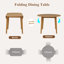 Ensemble de tables de salle à manger compactes 3 pièces brun clair avec table et chaises en bois extensible