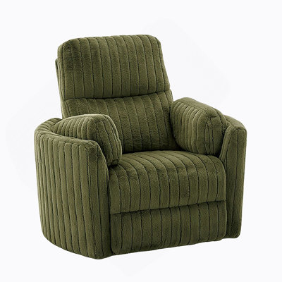 Fauteuil inclinable électrique inclinable avec accoudoirs courbés à finition courbée vert olive