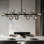 Lustre linéaire moderne en verre bullé à intensité variable 16 lumières Holmesfield
