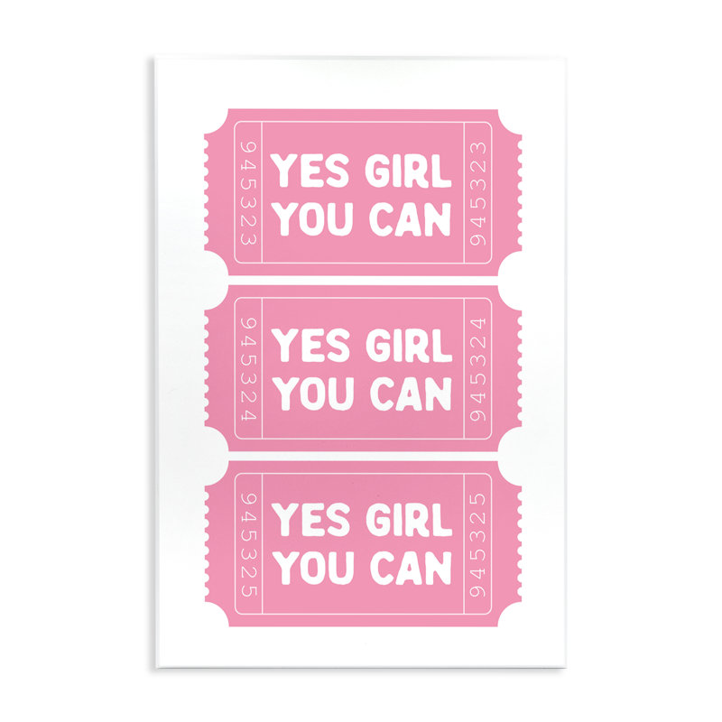 «Yes Girl You Can billets», plaque murale par lettrée et doublée, H 15 po x l 10 po