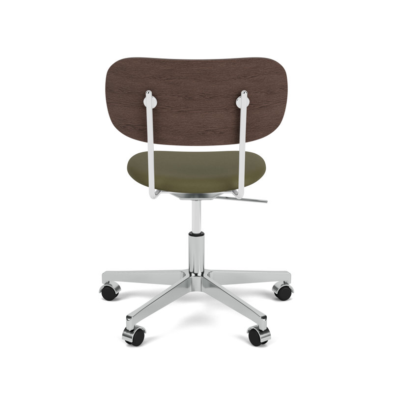 Co Swivel Task Chair, Dark Stained Oak/Silver, Army
