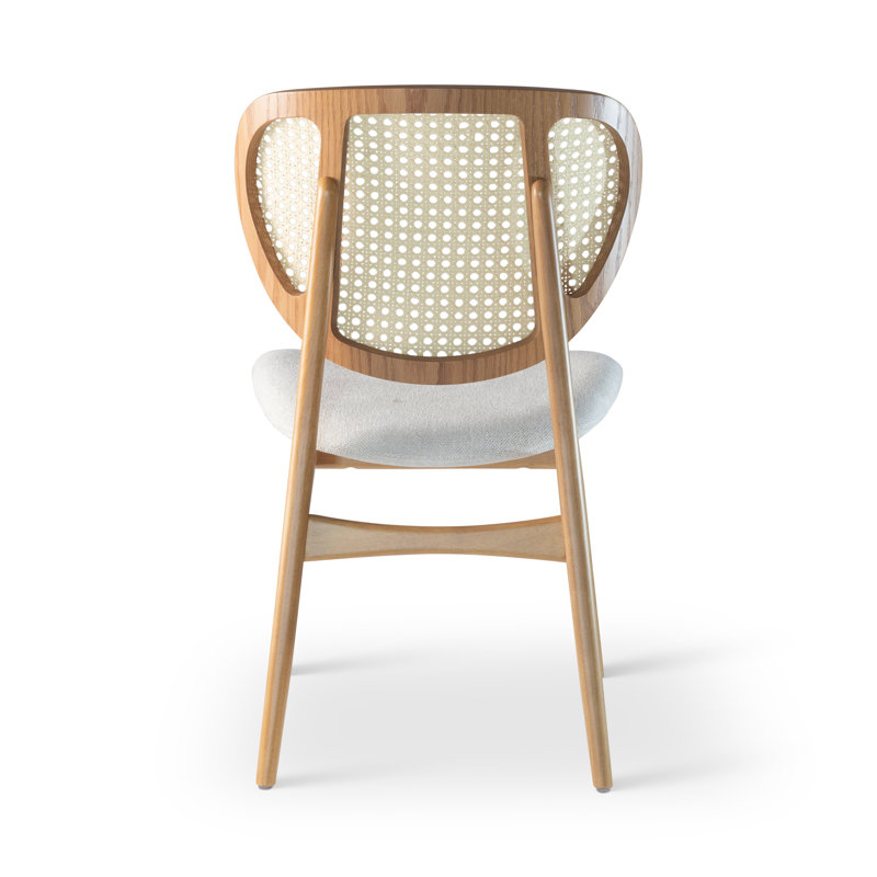 Modern Brazilian Upholstered Dining Chair, Harvest Natural/Domasco