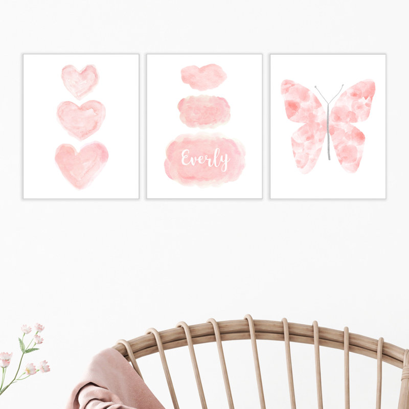 «Paulk Clouds and Butterfly Nursery», ensemble de 3 impressions sur papier, H 10 po x l 8 po x P 0,063 po