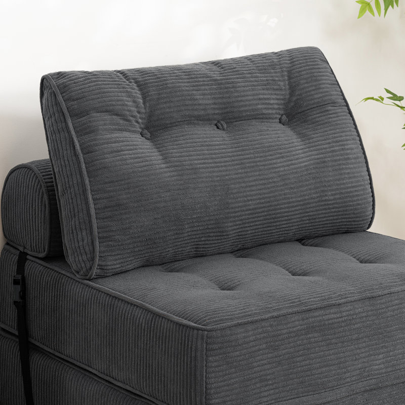 Canapé-lit Boneless, canapé-lit 3 en 1, H 32,28 po x l 31,5 po x P 31,5 po, 1, Gris