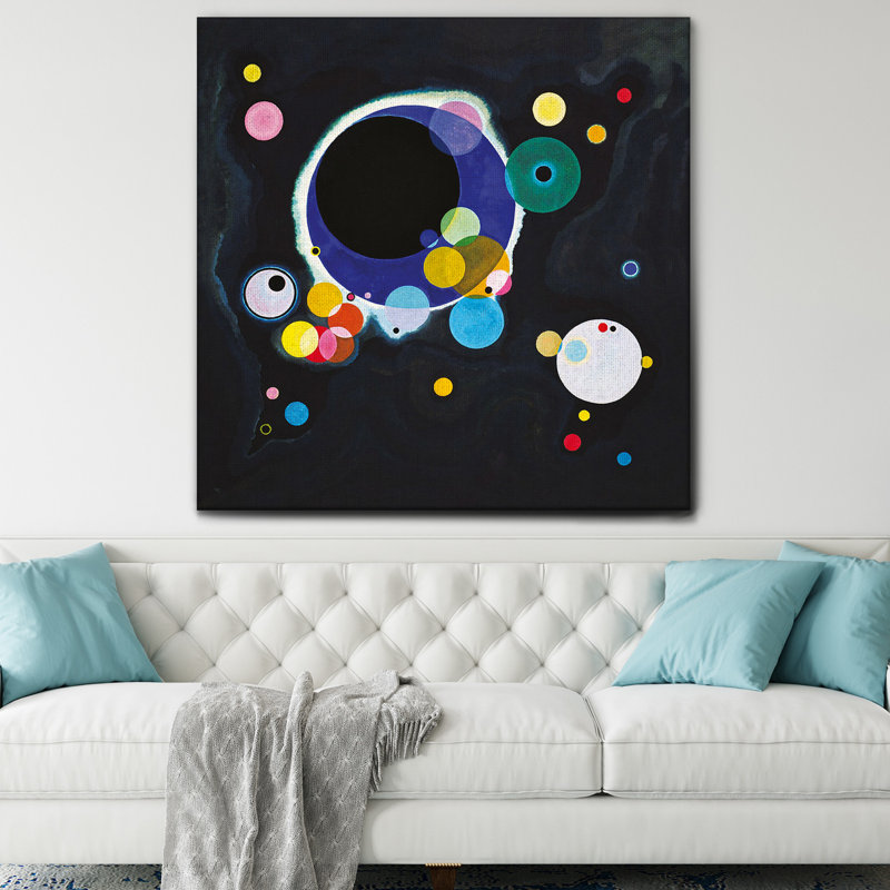 Highland Dunes - Quadro - Vassily Kandinsky - Alcuni Cerchi - Tela Canvas - 70X70 - Pronto Da Appendere - Quadri Moderni Per La Casa