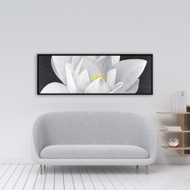 Overhead Lotus Flower Canvas | Botanical Frame Decor, 49.25" H x 17.25" W