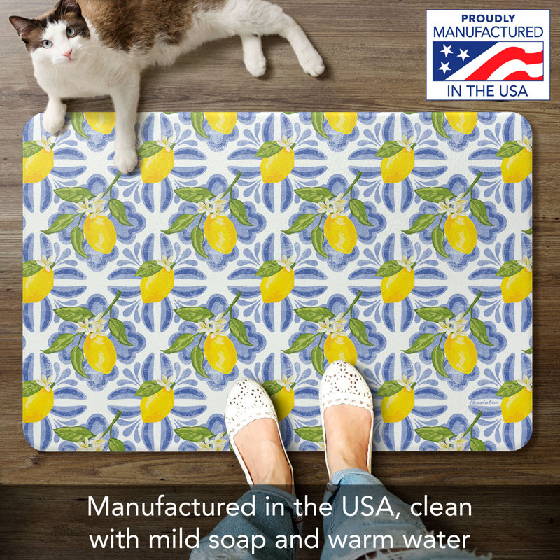 Lemon Tile Design 30" x 20" Kitchen Comfort Floor Mat