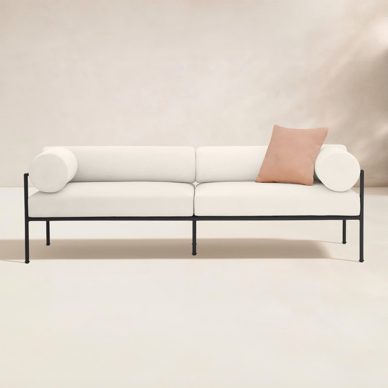 Whelan Lucinde 84" Wide Outdoor Rectangle Patio Sofa with Cushions