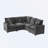 Modern L Shape Modular Sectional Sofa 5 Seat Chenille Couch with 2 Pillows Combinable for Room-949680524