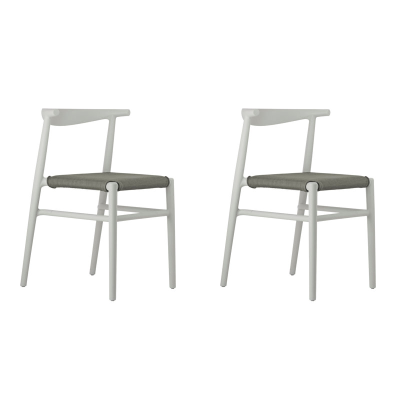Ensemble de 2 chaises empilables Joi, Café, Brun clair