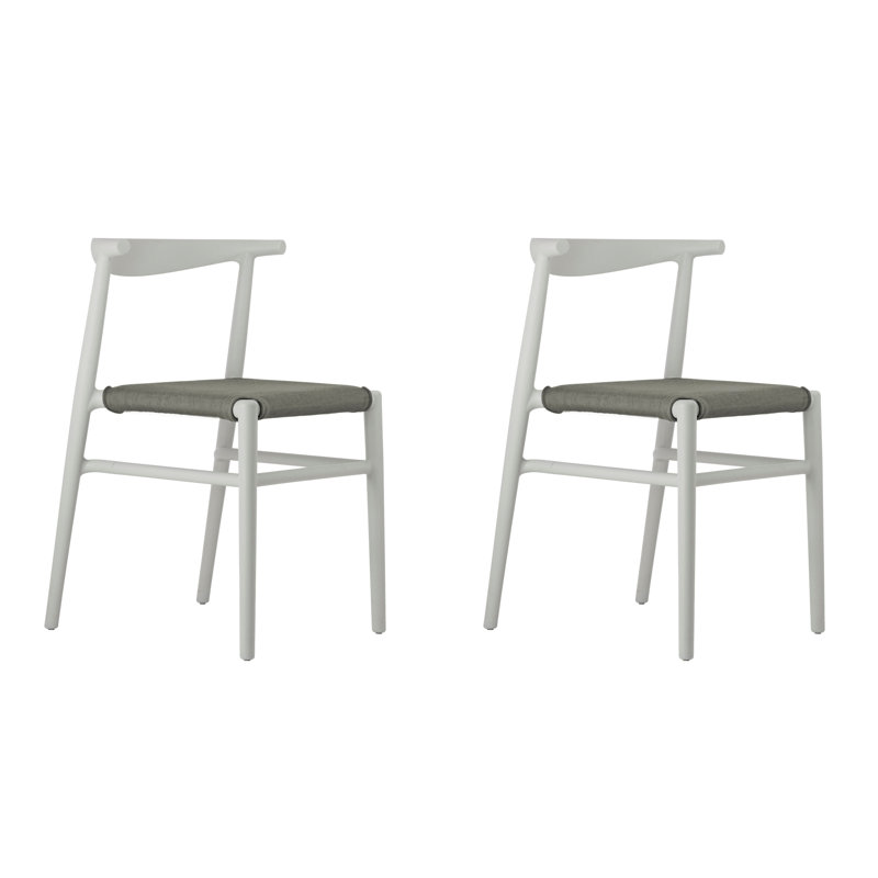 Joi Twenty Stackable Indoor-Outdoor Chair (Set of 2), Coffee, Light Brown