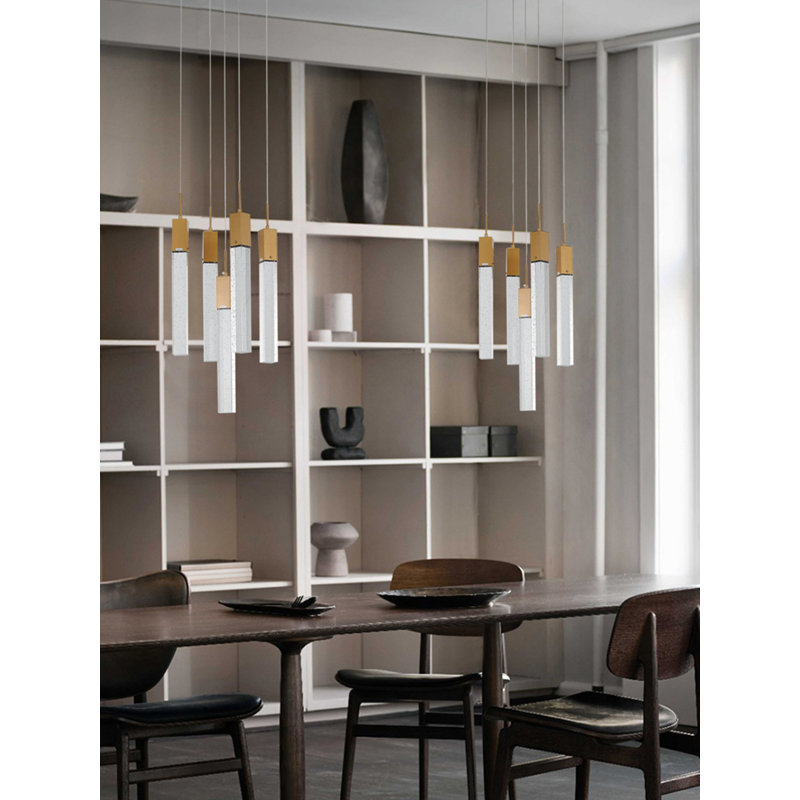 Lustre suspendu en cristal 5 lumières Transitional, Doré