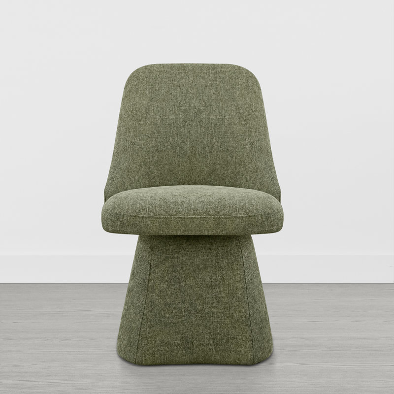 Chaise pivotante rembourrée en tissu, Vert mousse