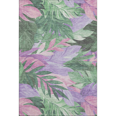 Premium Machine Washable Sykora AMF1493 Floral Rug