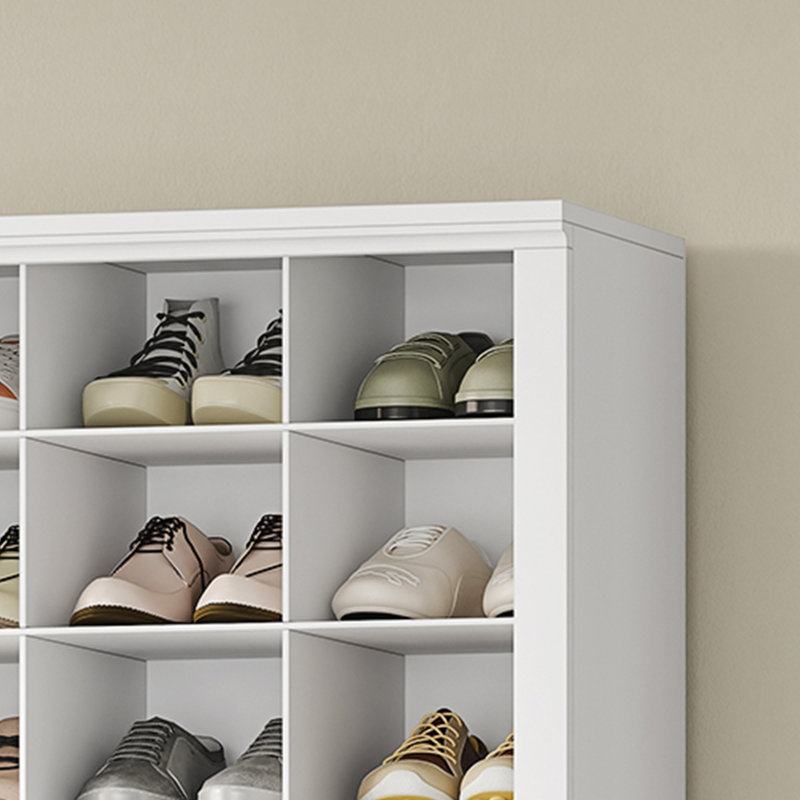Armoire de rangement pour chaussures à 11 compartiments à 11 niveaux Cottrell, Blanc