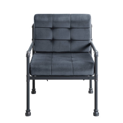 Fauteuil d'appoint, velours gris, capacité de 220 lb, 28,86 po Profondeur, paquet de 45 Fauteuil en velours gris sable, coussin de dossier en mousse à mémoire de forme, hauteur de l'accoudoir de 24 po, largeur de 26,44 po, hauteur de 34,17 po