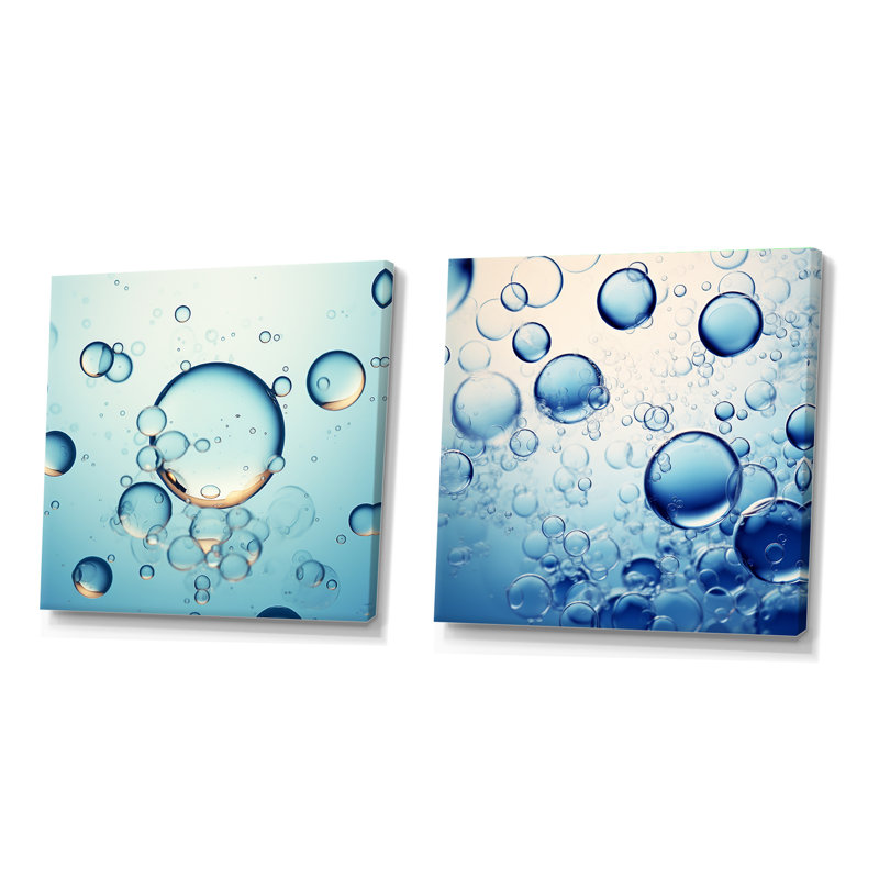 2 Pieces - Ferments Bubble Fantasy, 30" H x 61" W, Wrapped Canvas