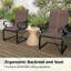 Ensemble de 4 chaises de patio avec cadre en métal brun et noir-956882071