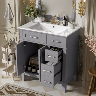 Meuble-lavabo 30 po avec lavabo en céramique