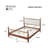 Harlow Modern Farmhouse Poplar Wood Bed Frame with Upholstered Headboard and Slat Support-125959301