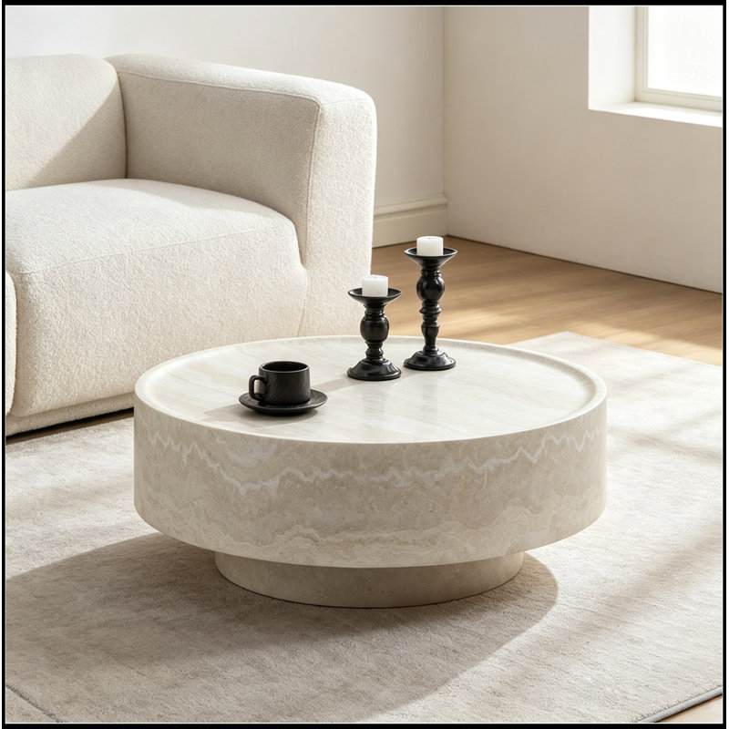 Bundella ronde avec base robuste, Beige