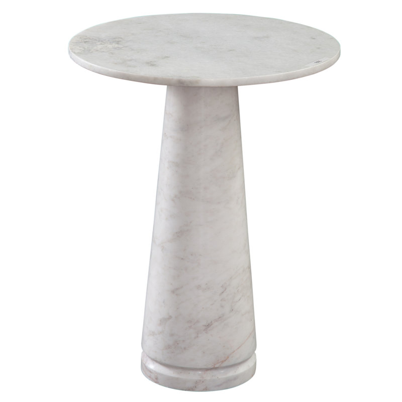 Joni Marble End Table, White