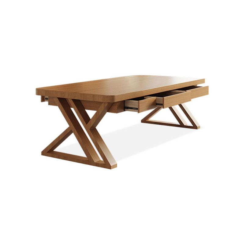 Solid wood desk with drawers Writing desk, 29.53" H x 62.99" W x 27.56" D
