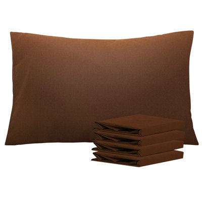  Ensemble de 4 taies d'oreiller grand format, 4 housses de fermeture en microfibre brossée 1800, ultra-douce, infroissable et résistante à la décoloration, lavable à la machine, 20 po x 30 po