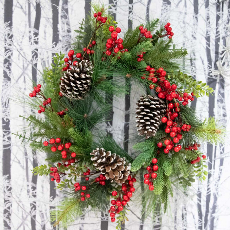 Faux PVC 46cm Christmas Wreath