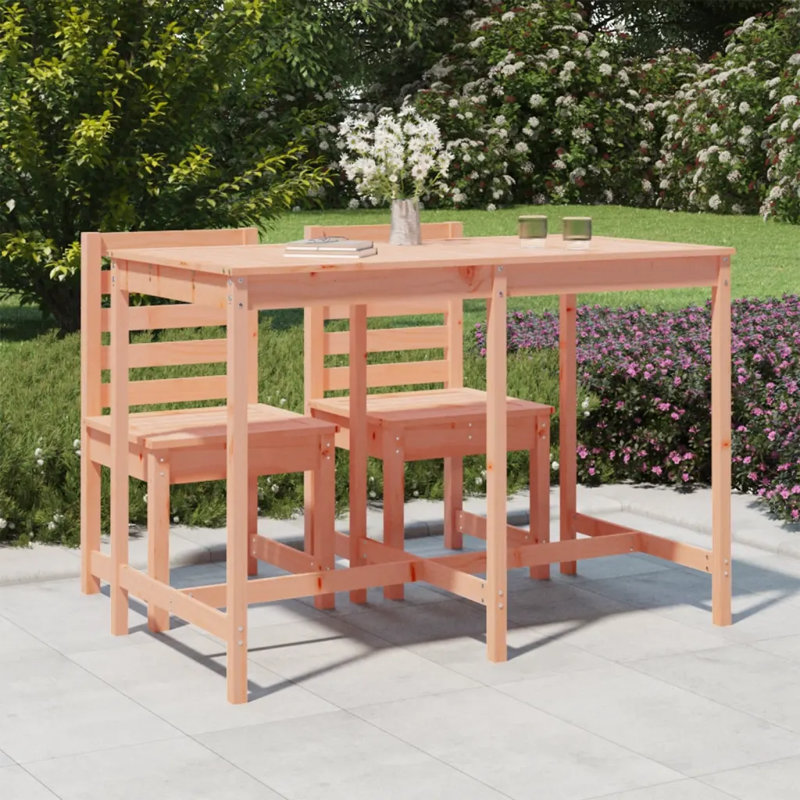 Vandever Rectangular Pine Outdoor Dining Table , cm W cm D, Natural Douglas, 110cm H x 159.5cm W x 82.5cm D