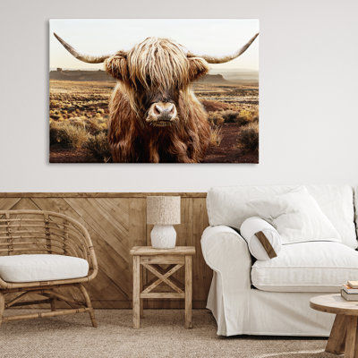 Rugged Vegetation Cattle Portrait Canvas, design by CAD Designs