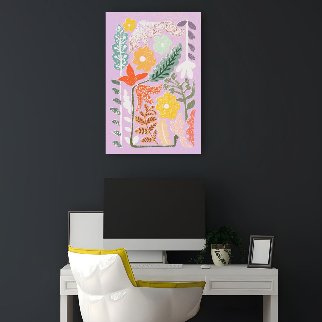Colorful Botanical Garden Abstract Colorful Modern Flower Nature Wall Art Print
